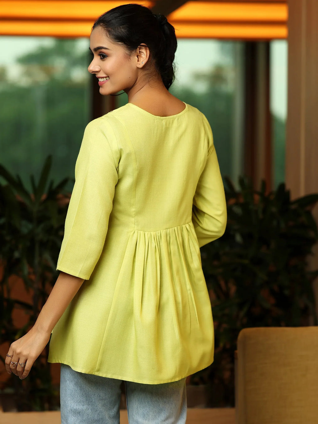 Citrus Glow A-Line Kurti