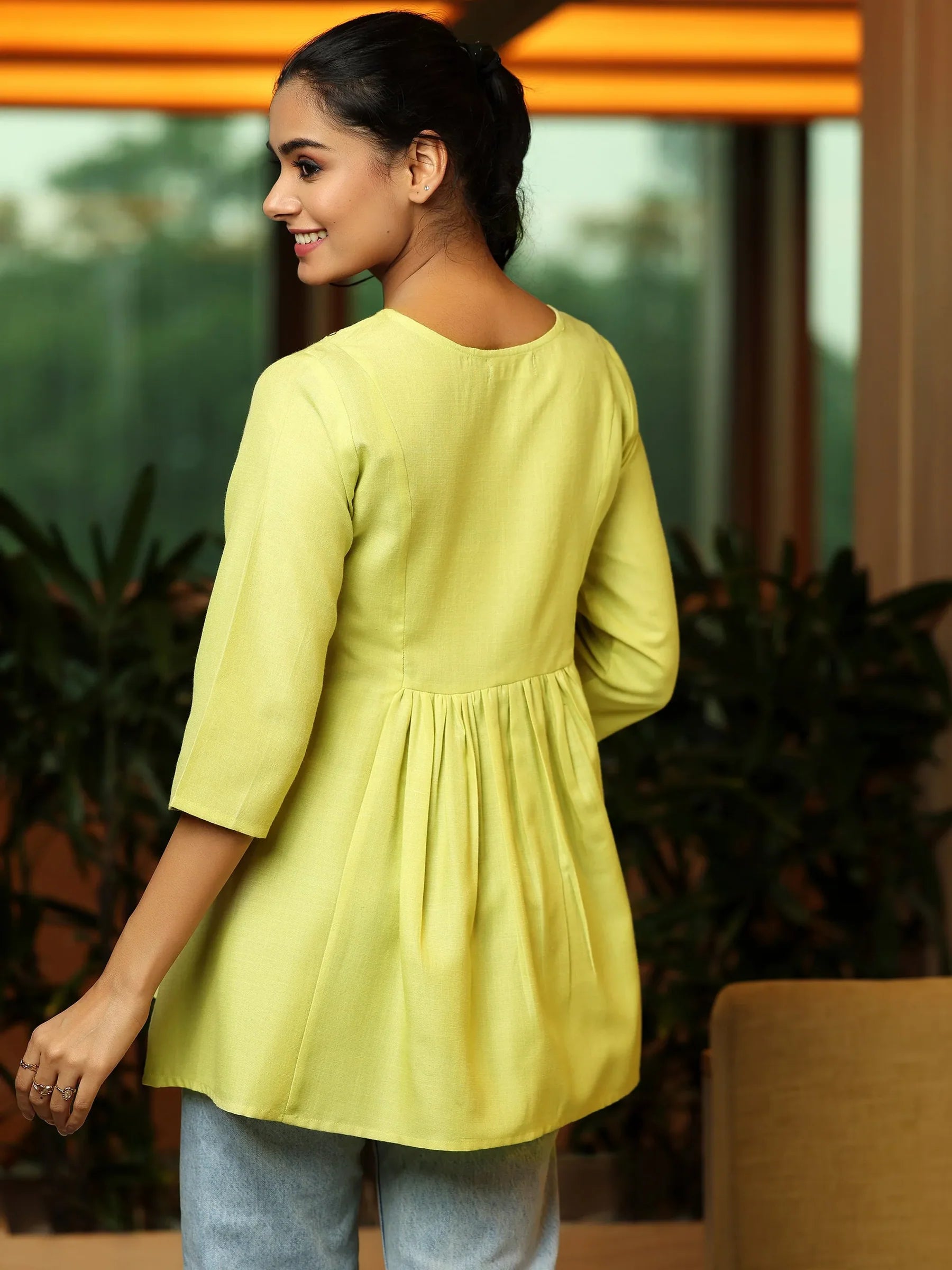 Citrus Glow A-Line Kurti