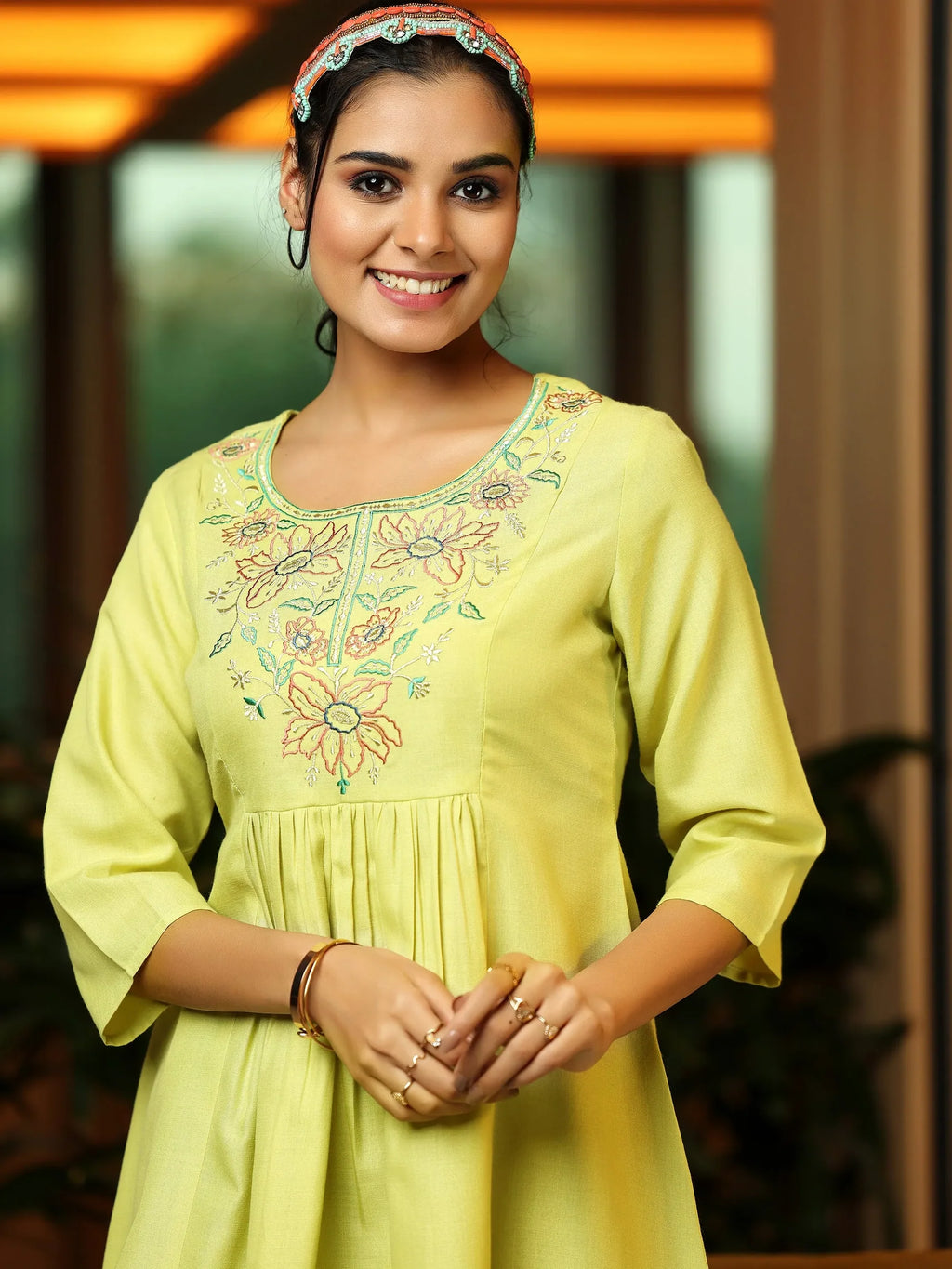 Citrus Glow A-Line Kurti