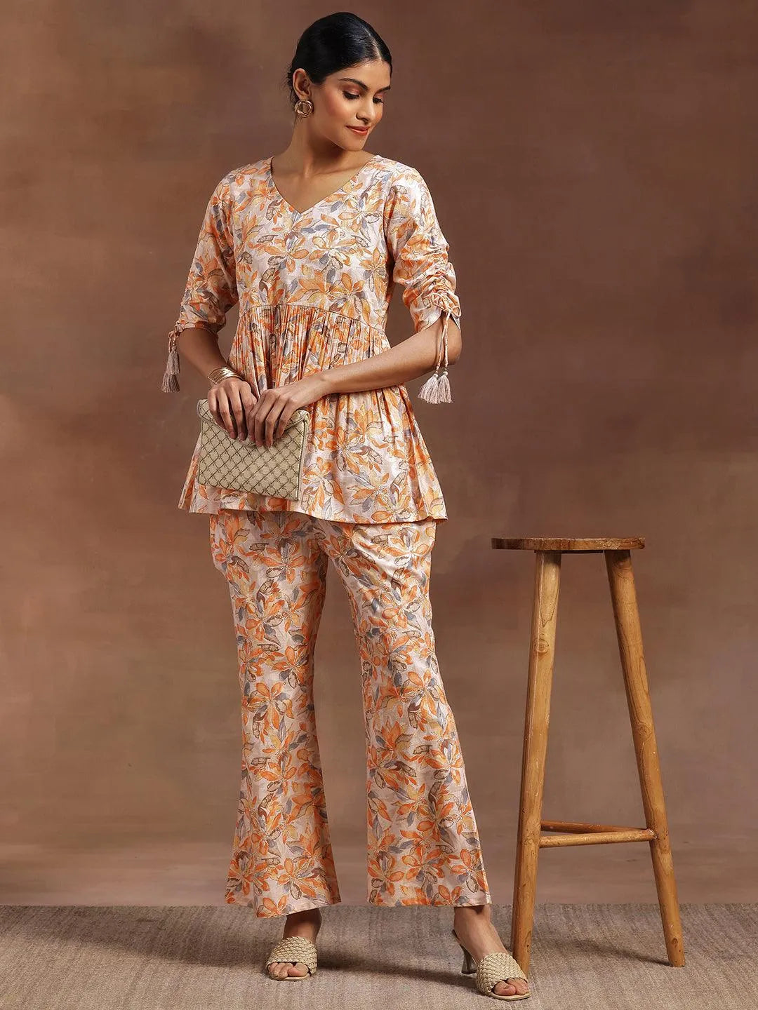 Ishya Orange Peplum Co-ord Set