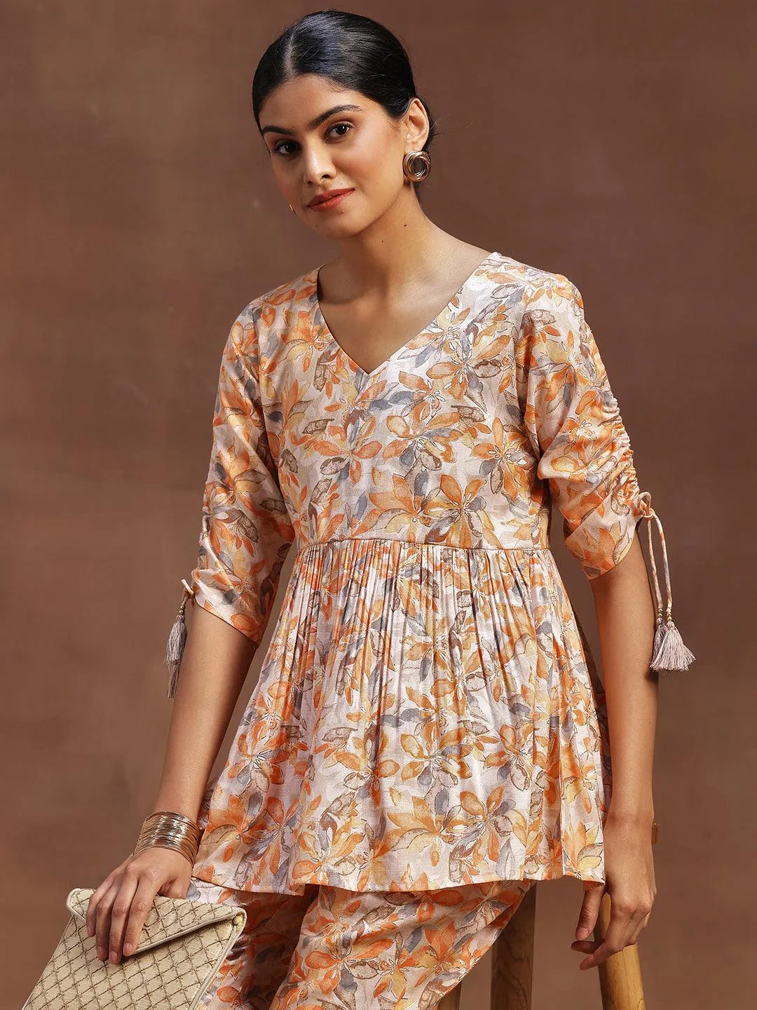 Ishya Orange Peplum Co-ord Set