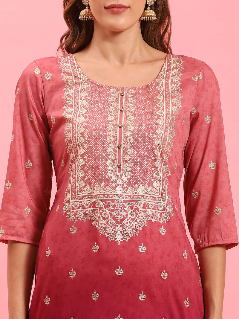 Nayra Pink Ornamental Kurta Sharara Set