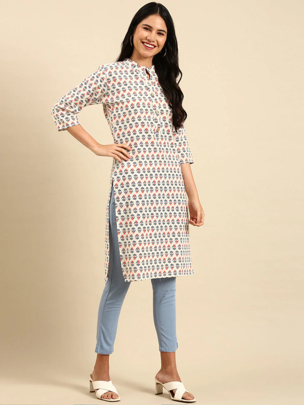 Anvi Printed Straight Kurta