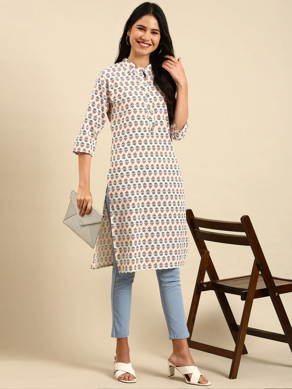 Anvi Printed Straight Kurta