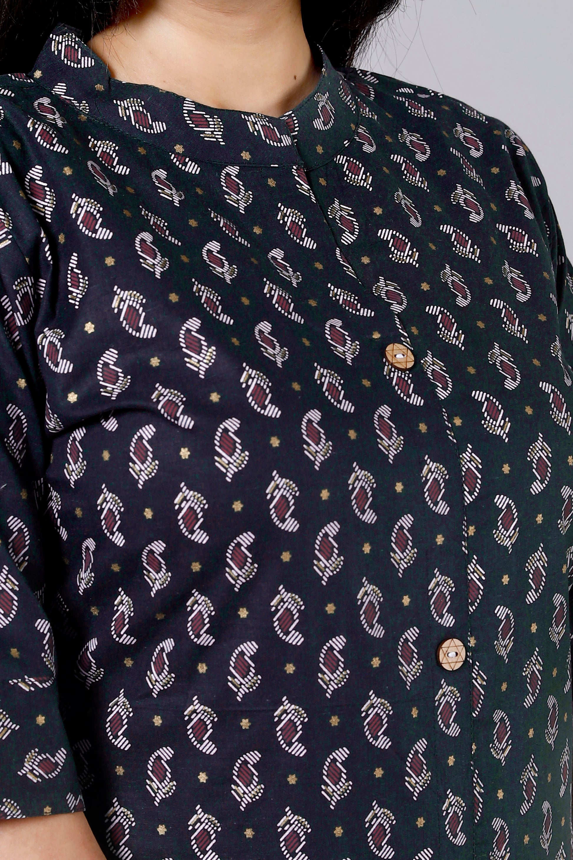 Aarika Blue Yog Kattha Cotton Set