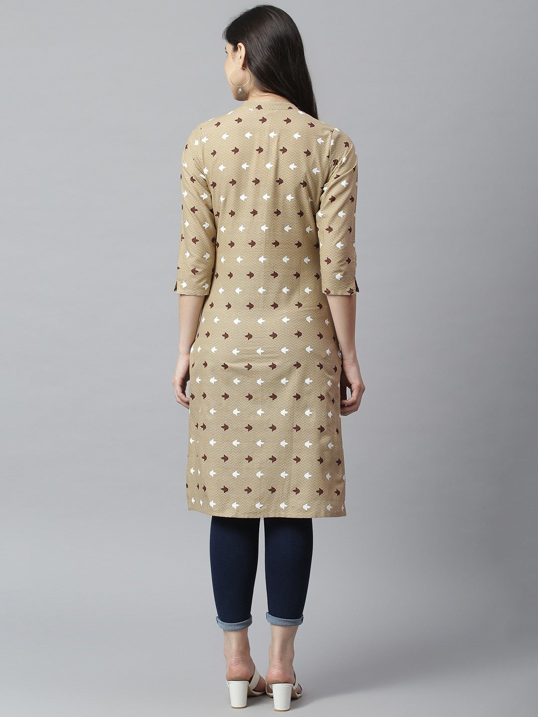 Arrow Beige Embroidered Cotton Set