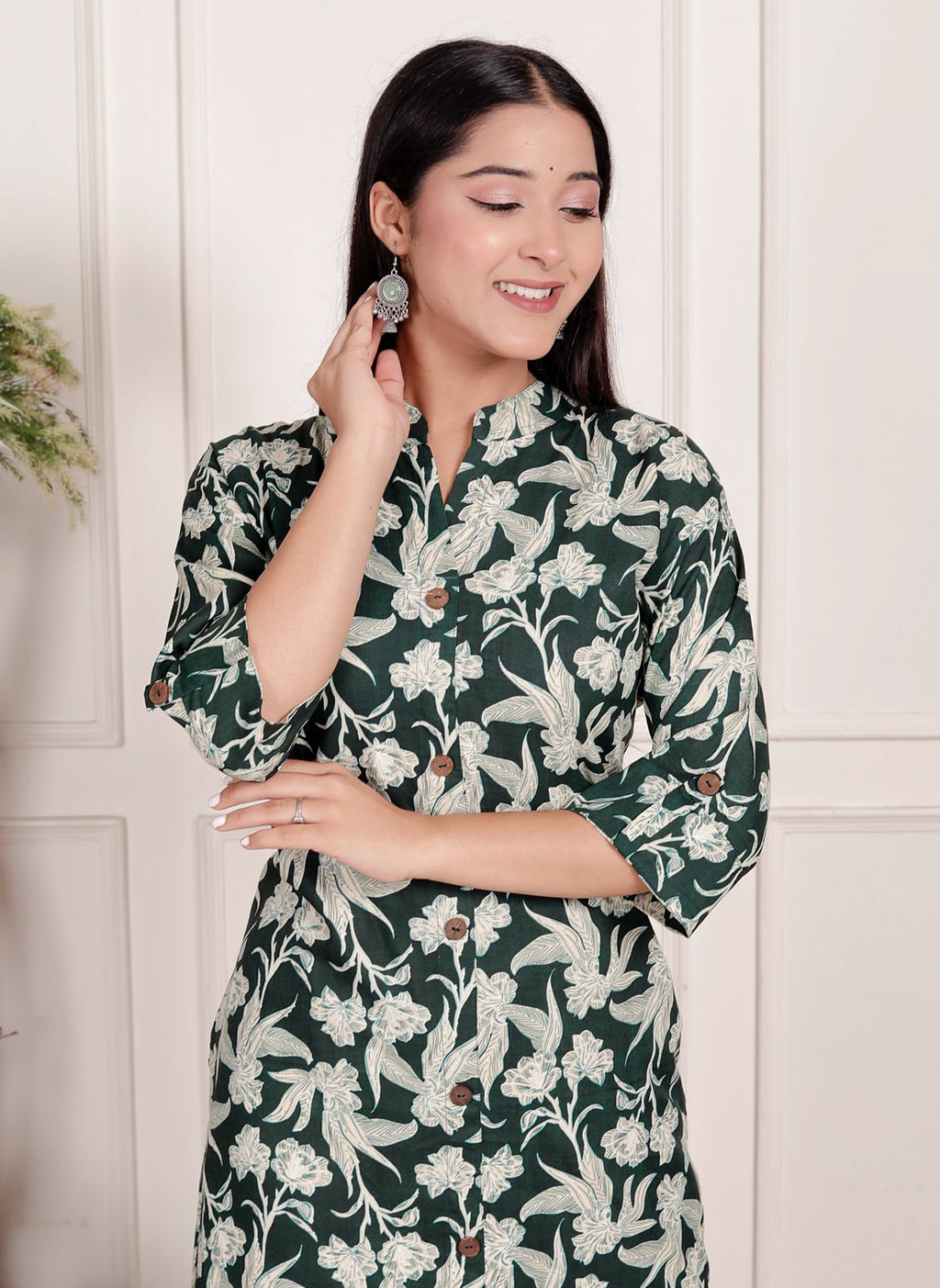 Cotton Floral Green Co-ord Set 🌿