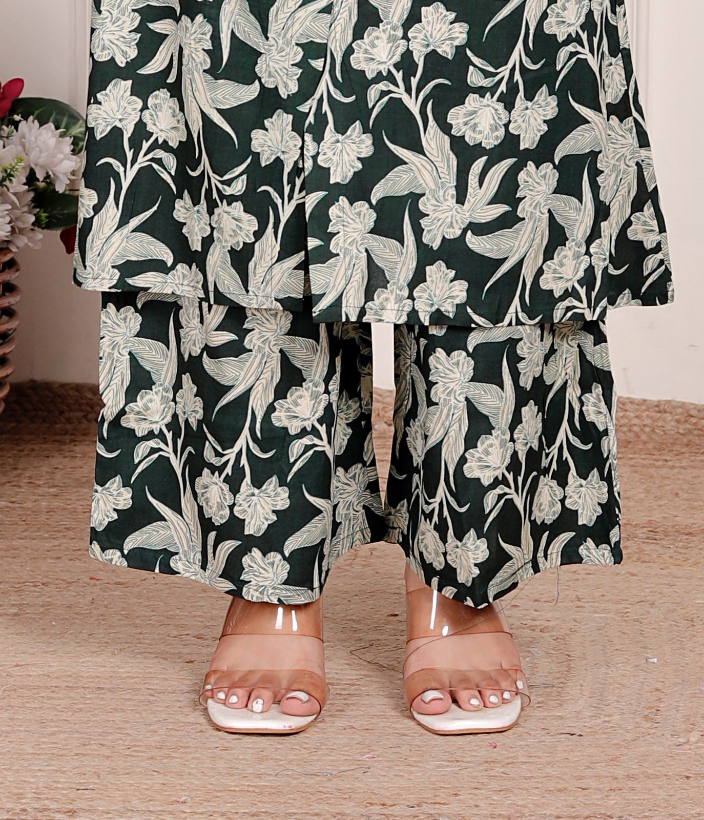 Cotton Floral Green Co-ord Set 🌿