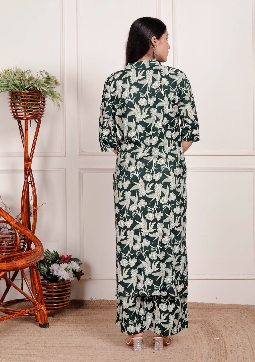 Cotton Floral Green Co-ord Set 🌿