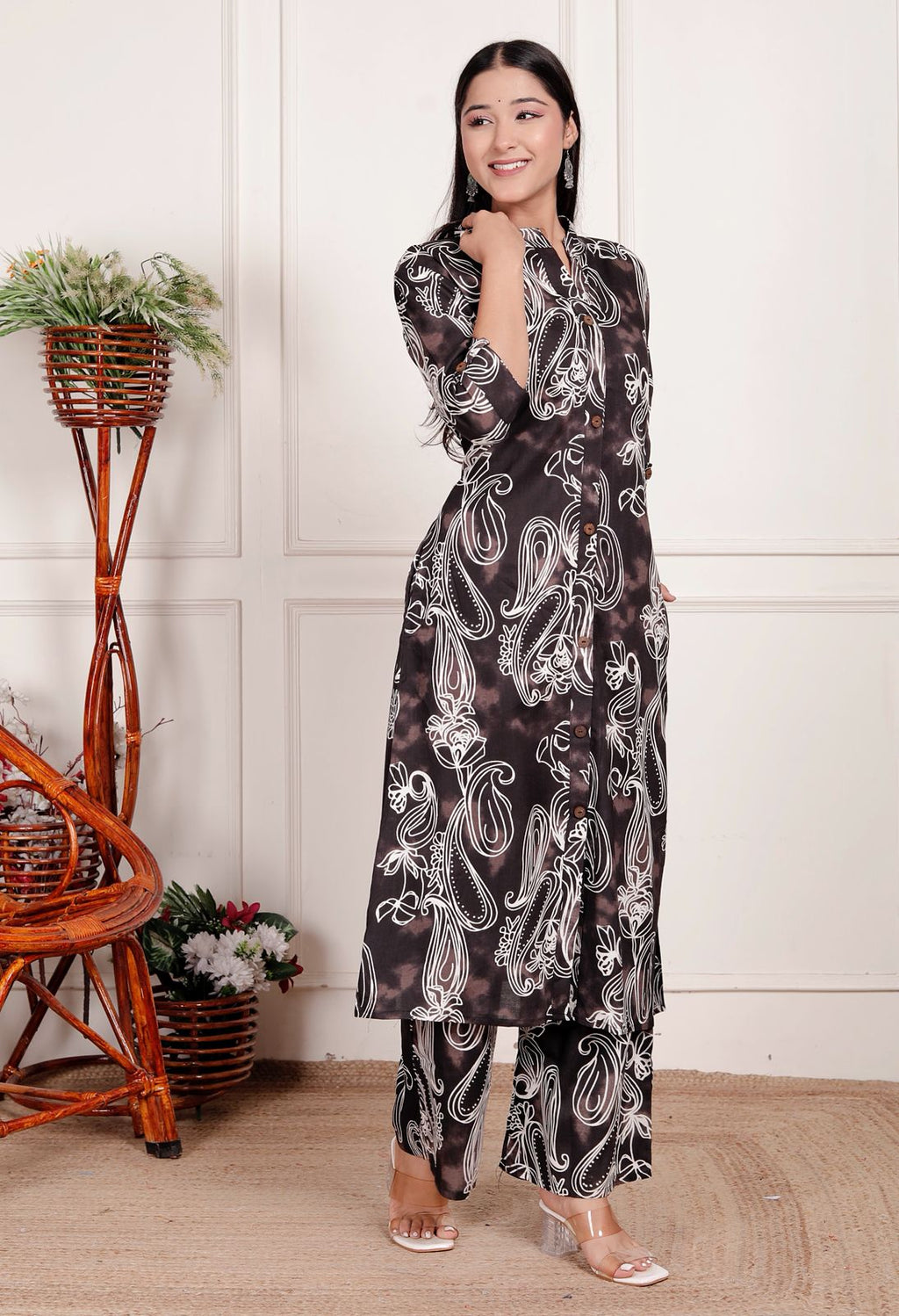 Cotton Black Printed Co-ord Set 🖤✨