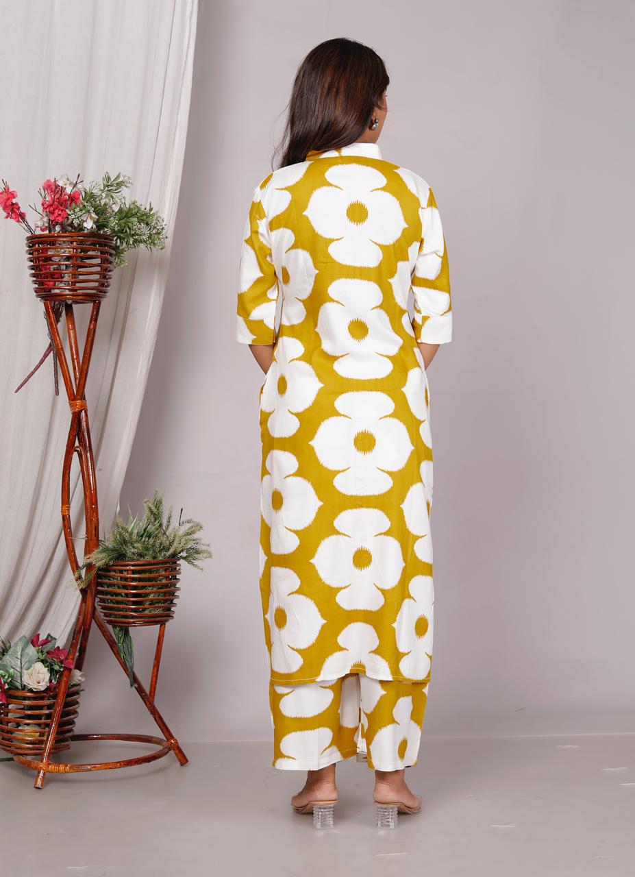 Cotton Yellow Printed Co-ord Set 💛✨