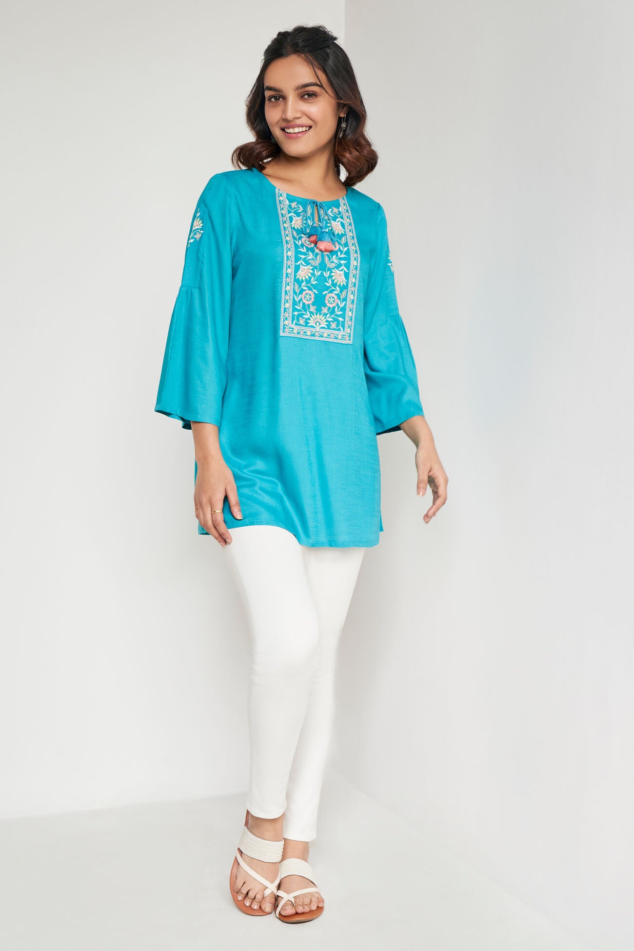 Meher Embroidered Yoke Top