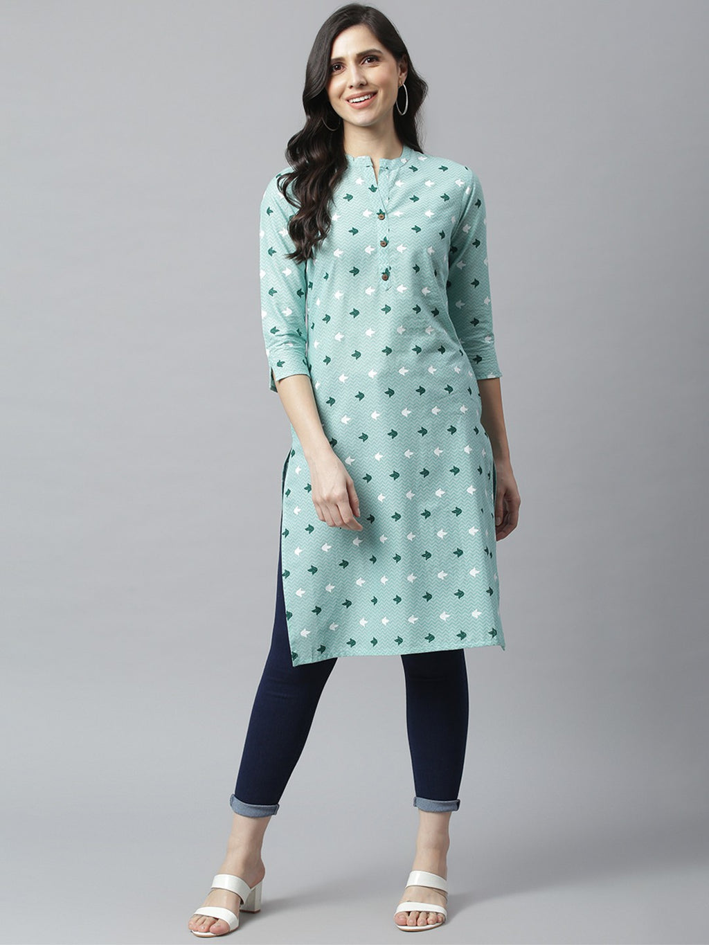 Arrow Green Embroidered Cotton Set