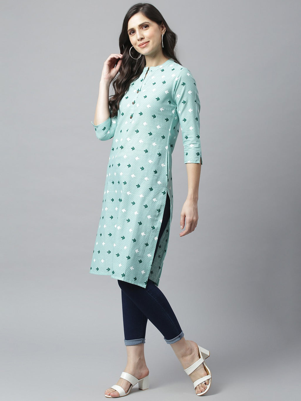 Arrow Green Embroidered Cotton Set