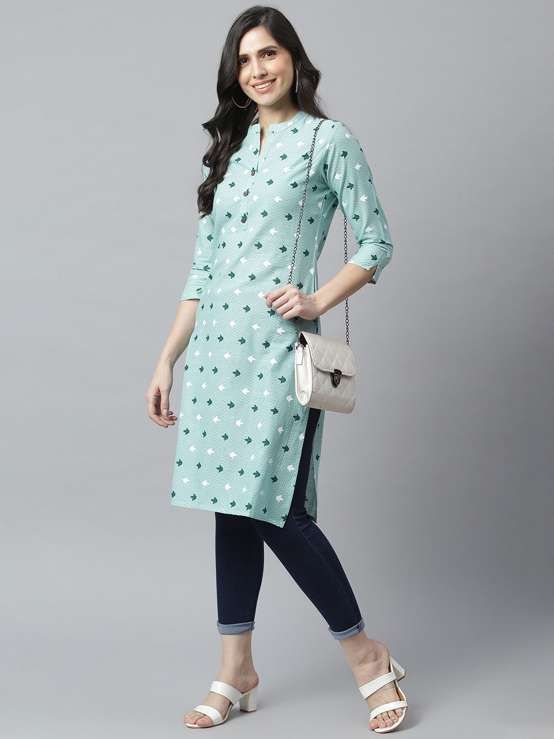 Arrow Green Embroidered Cotton Set