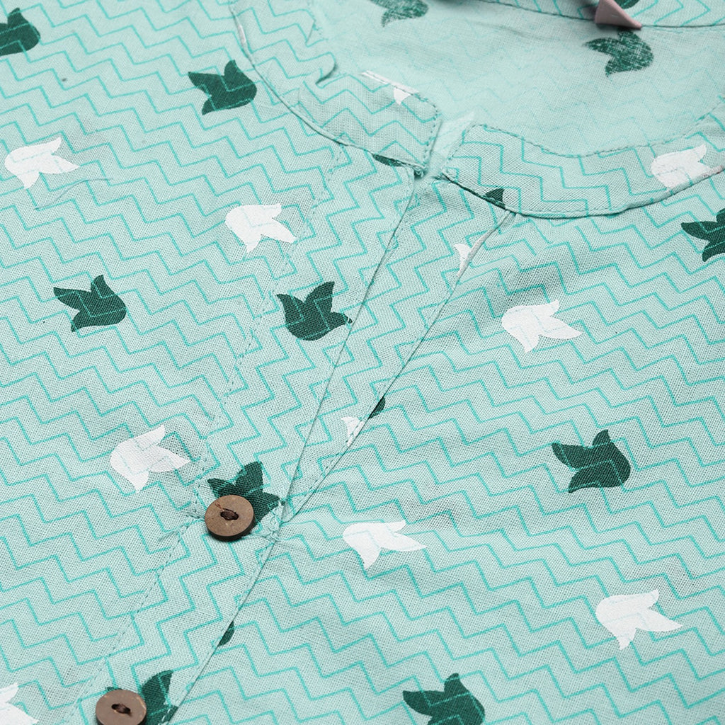 Arrow Green Embroidered Cotton Set