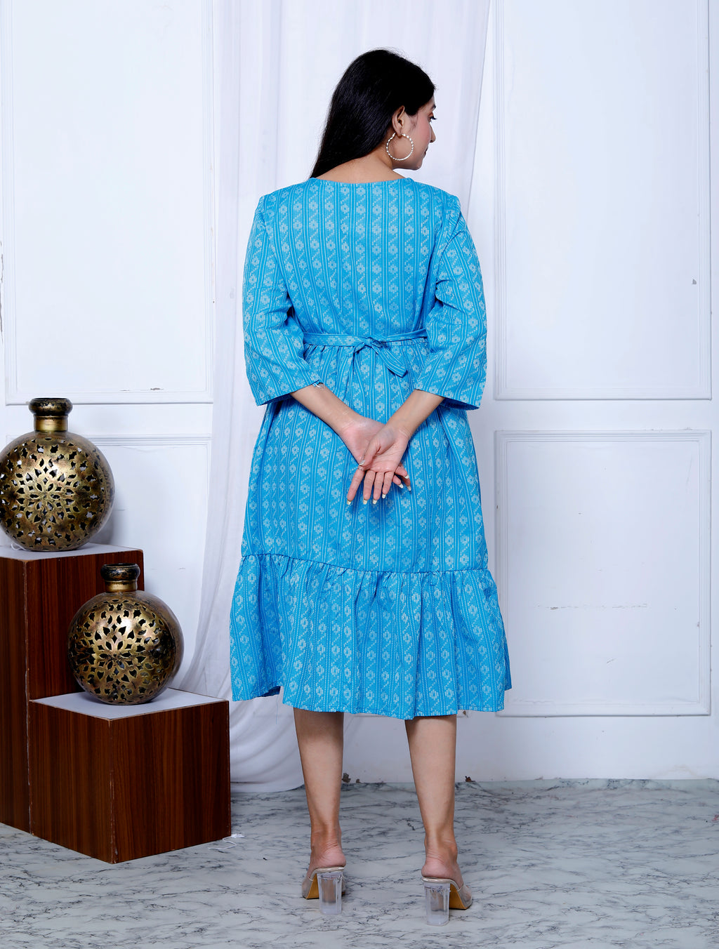 Aqua S Katha Embroidered Cotton Set