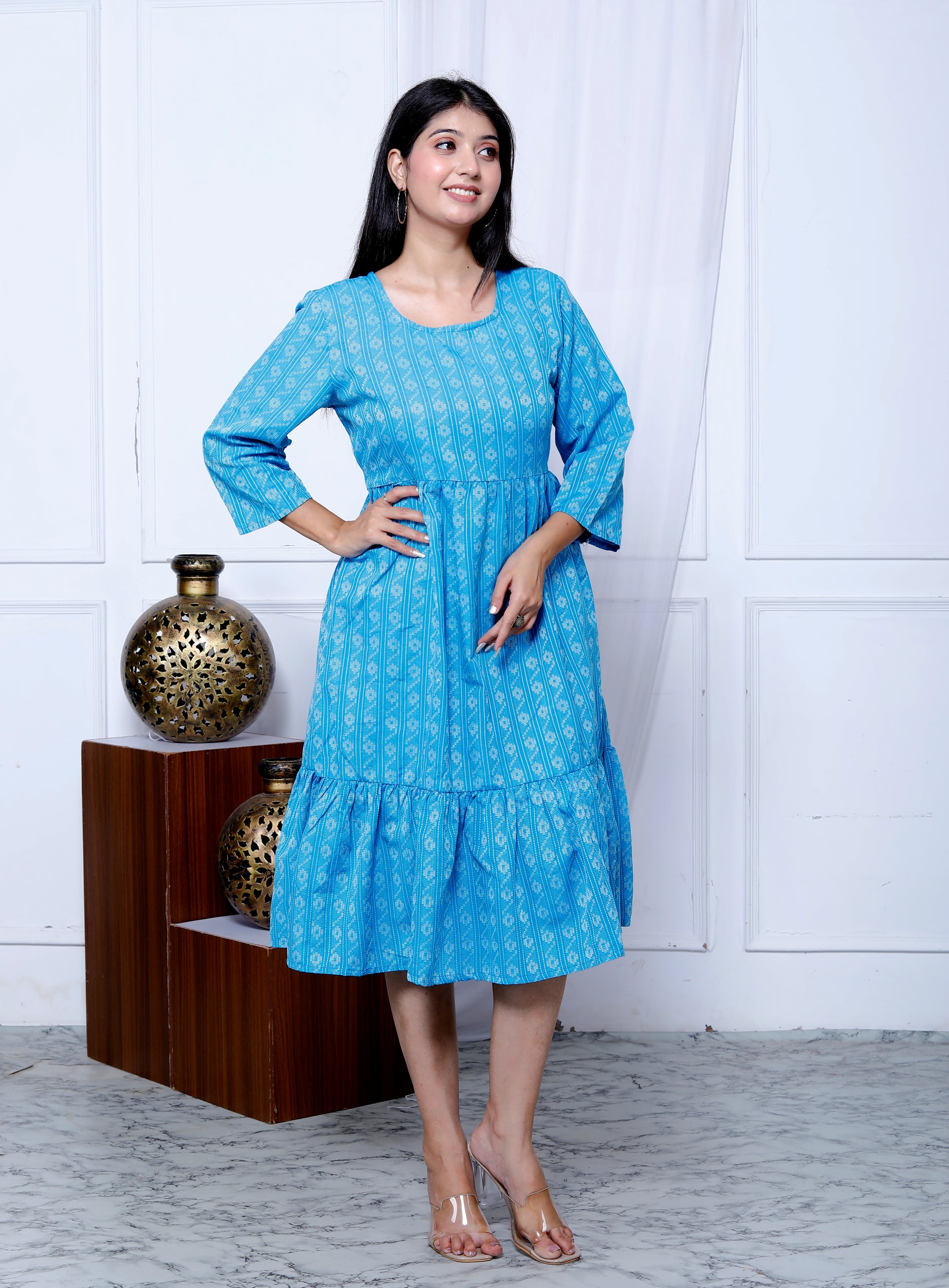 Aqua S Katha Embroidered Cotton Set