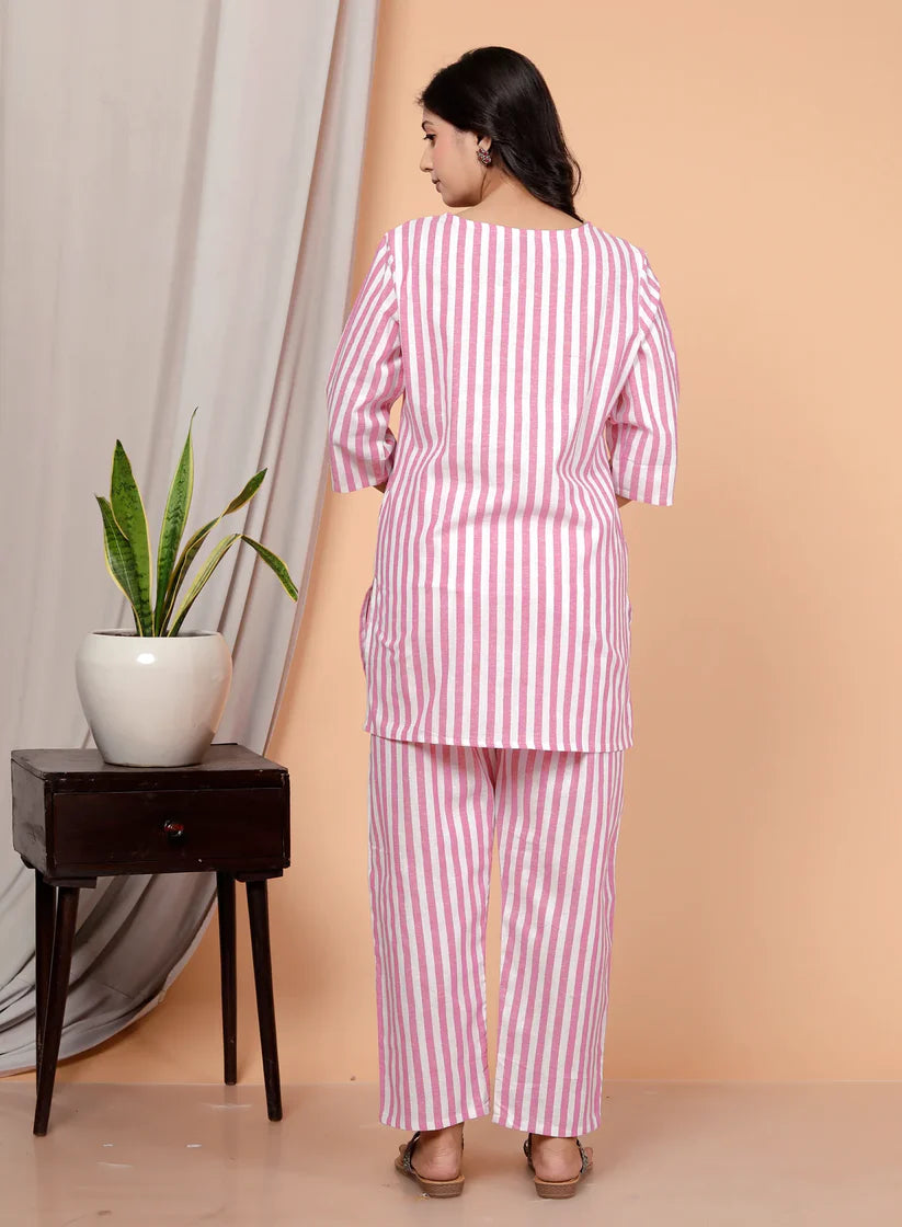 Pink Striped Co-ord Set