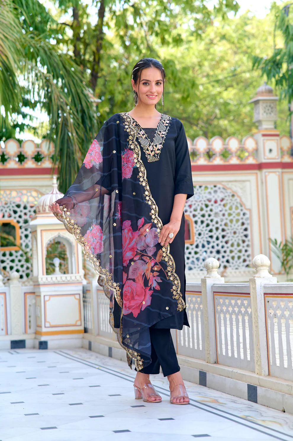 Noor Chanderi Silk Suit Set