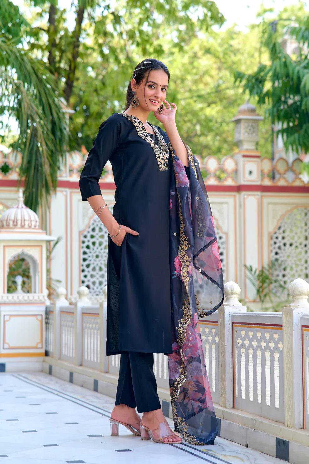 Noor Chanderi Silk Suit Set