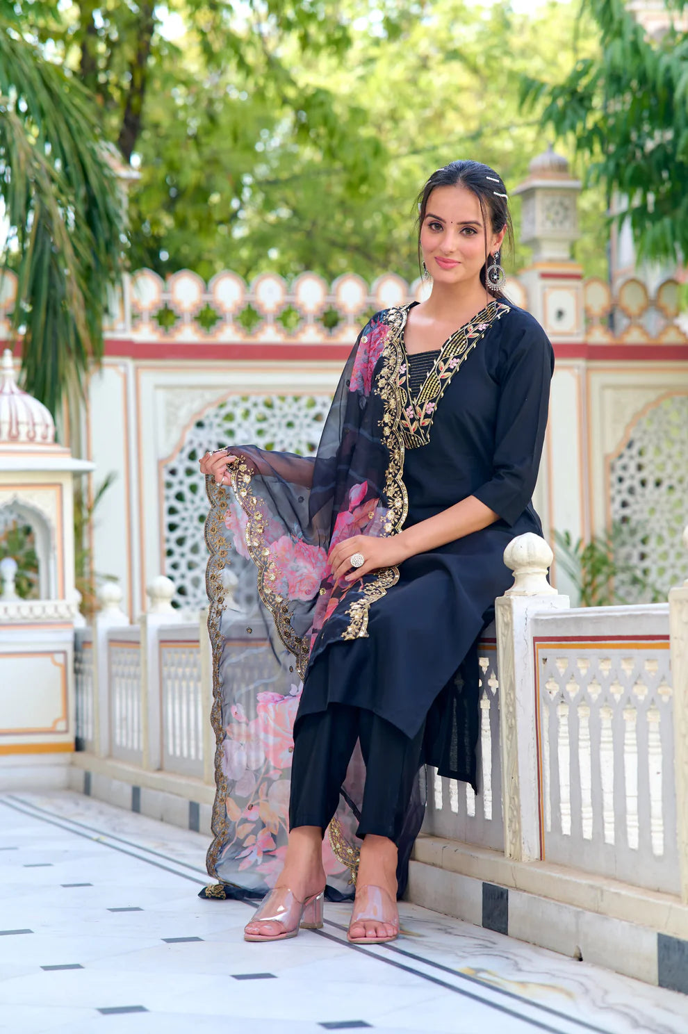 Noor Chanderi Silk Suit Set