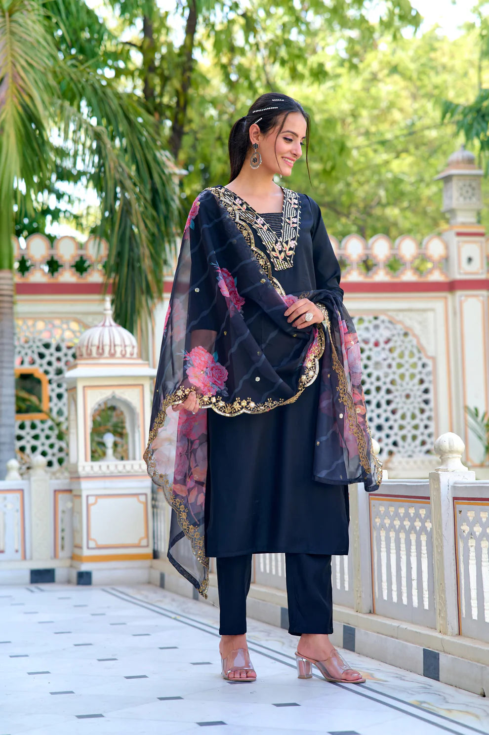 Noor Chanderi Silk Suit Set