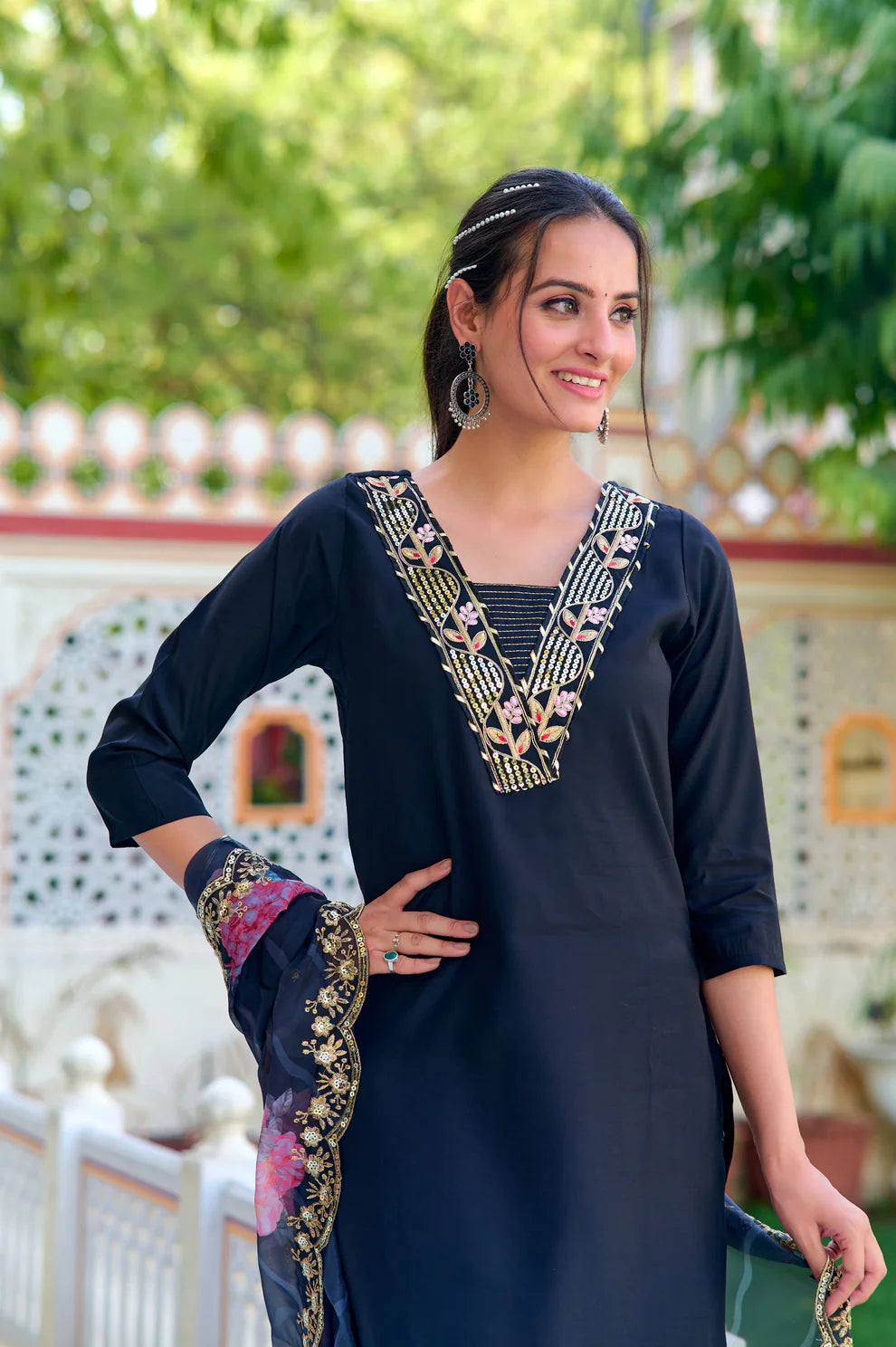 Noor Chanderi Silk Suit Set