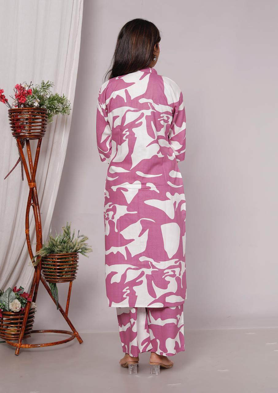 Cotton Pink & White Co-ord Set 💗🤍