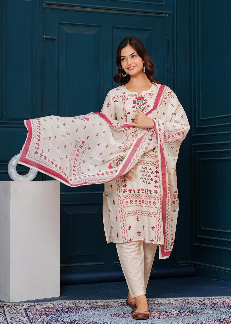 Nayra Embroidered Rayon Dupatta Set