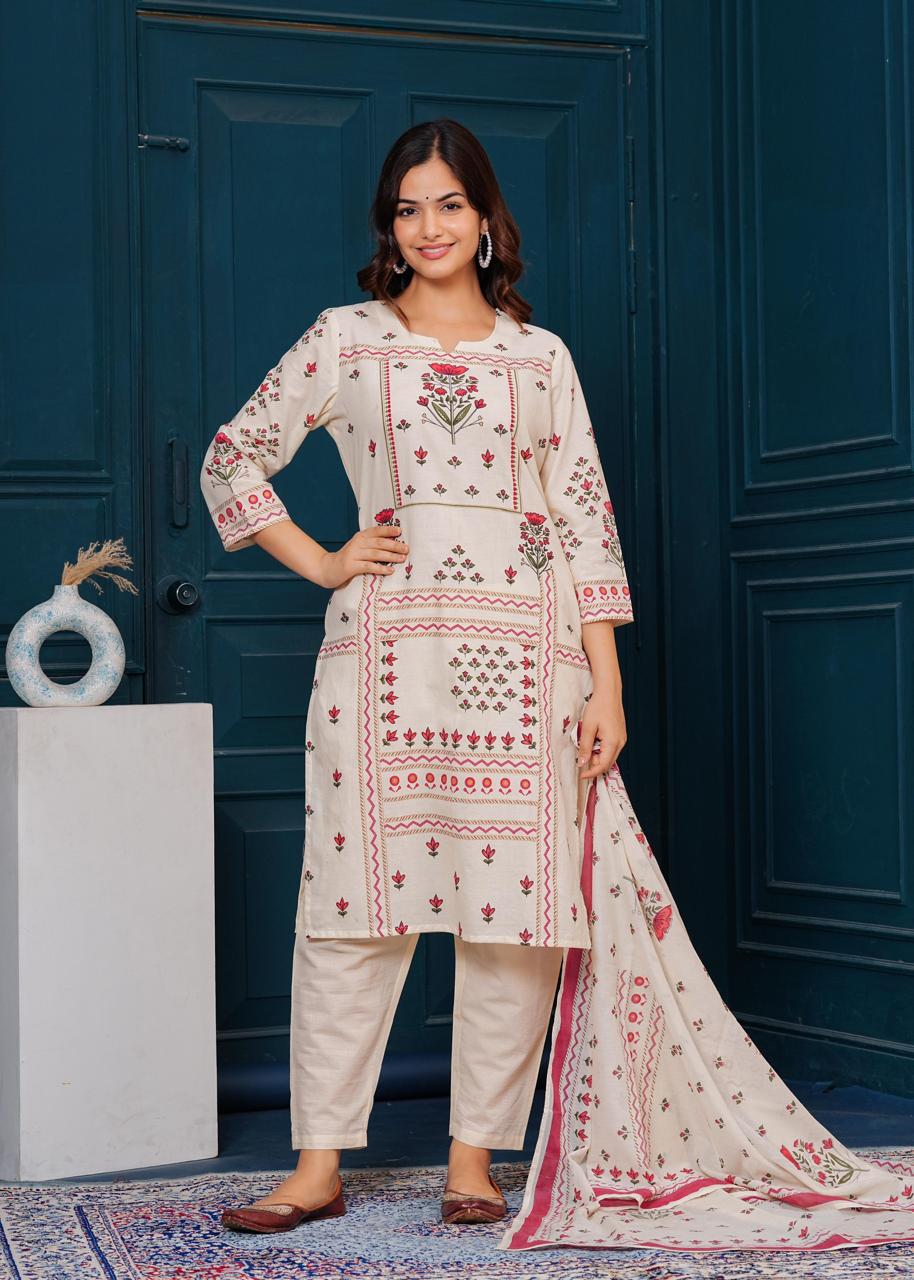 Nayra Embroidered Rayon Dupatta Set