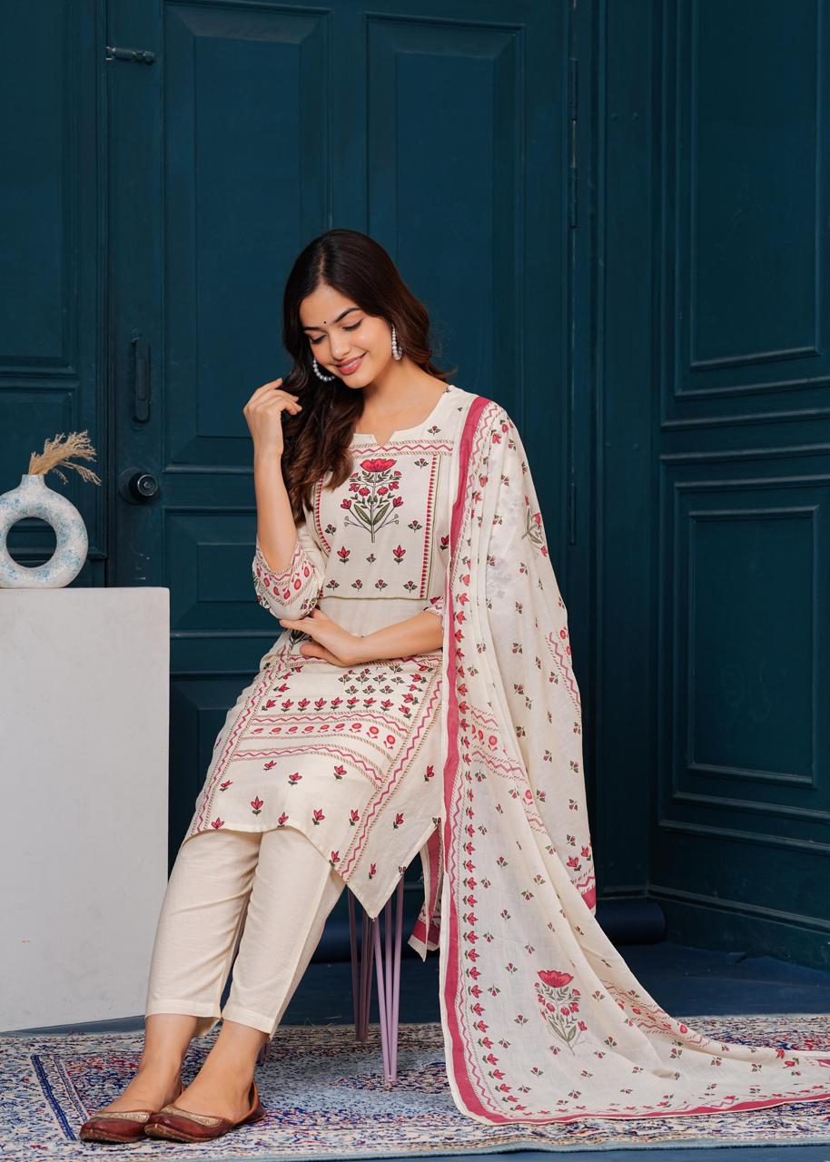 Nayra Embroidered Rayon Dupatta Set