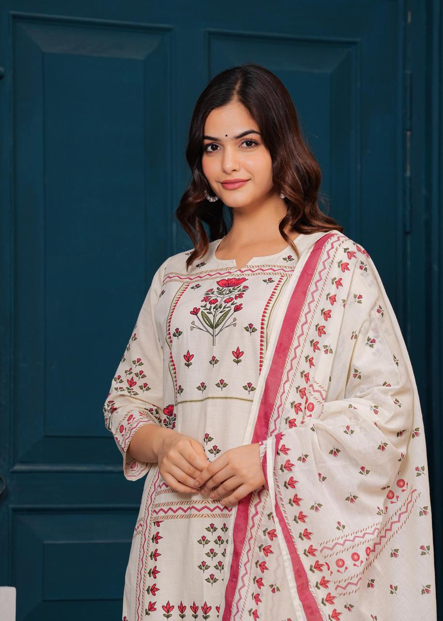 Nayra Embroidered Rayon Dupatta Set