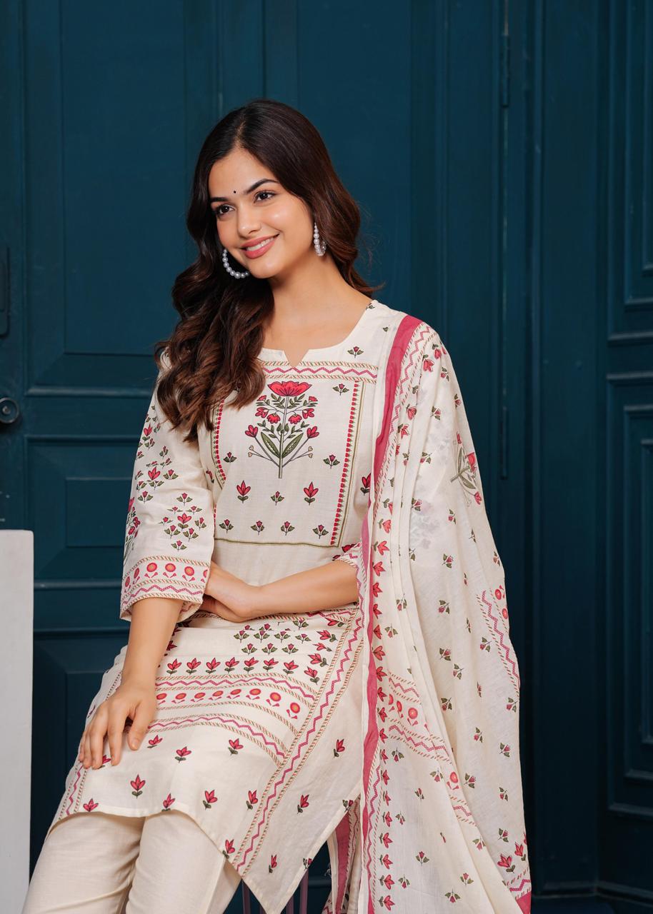 Nayra Embroidered Rayon Dupatta Set