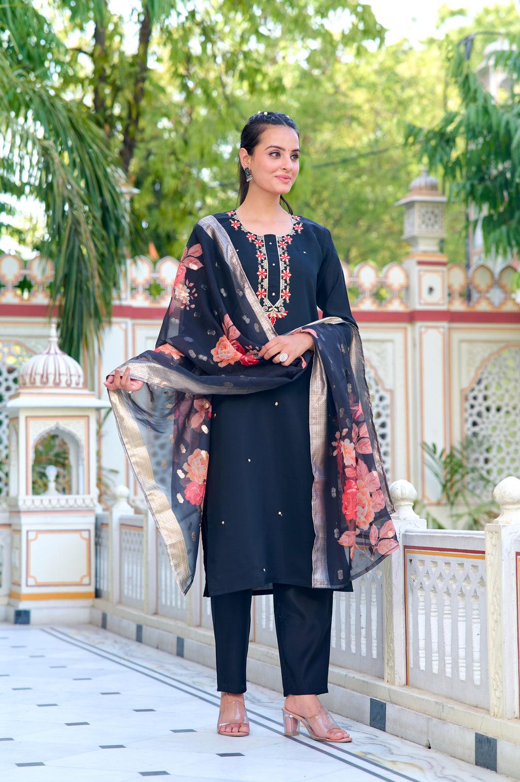 Maya Embroidered Kurta Set with Pant & Dupatta