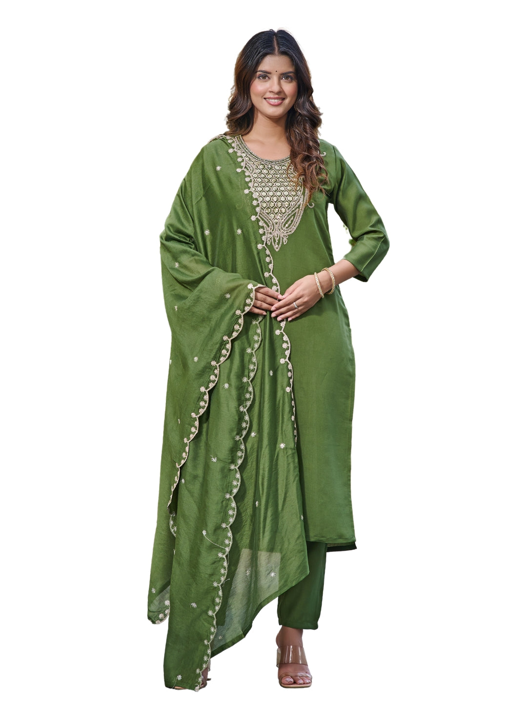 Indrani Embroidered Kurta Set with Pant & Dupatta