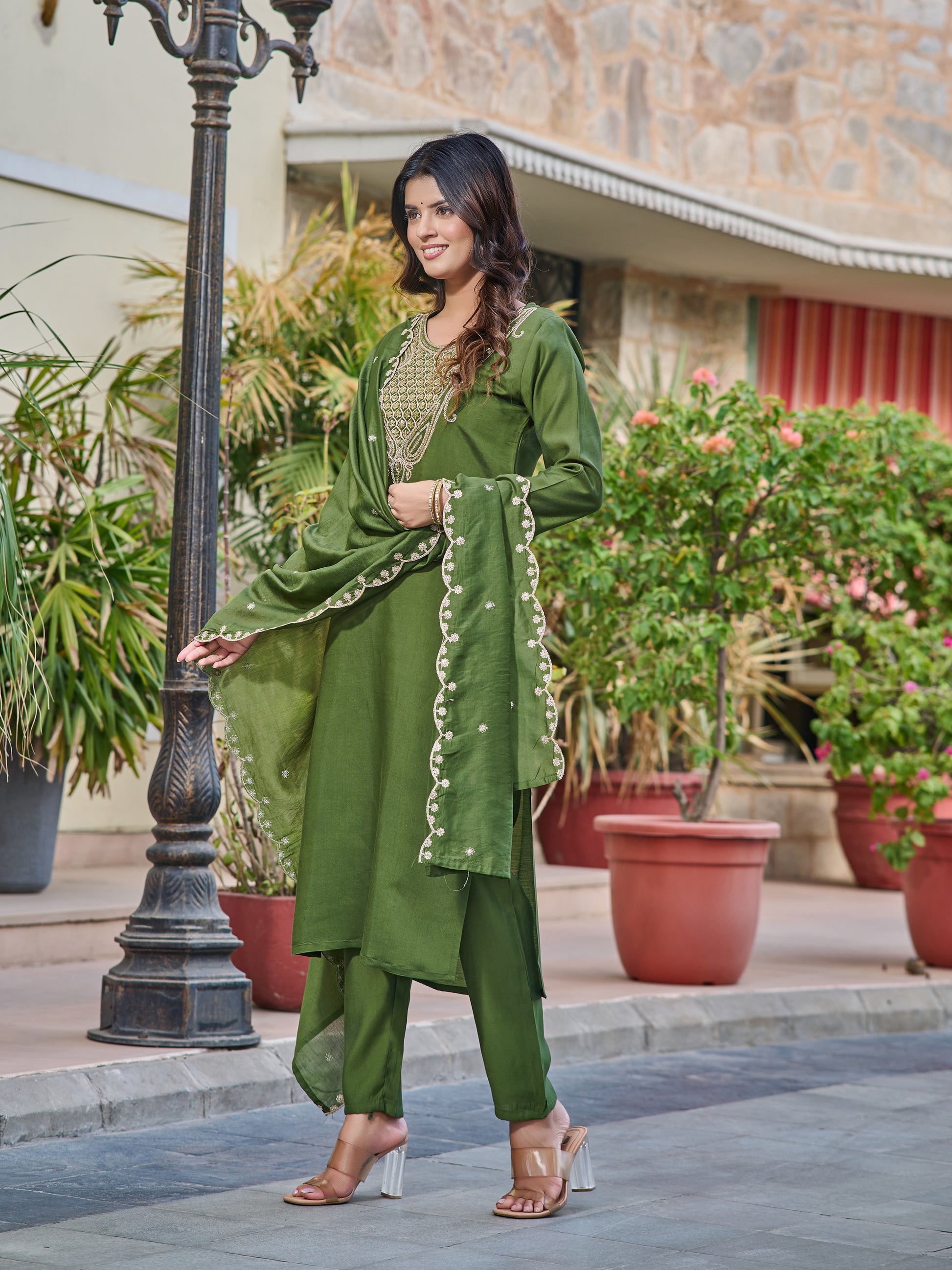 Indrani Embroidered Kurta Set with Pant & Dupatta