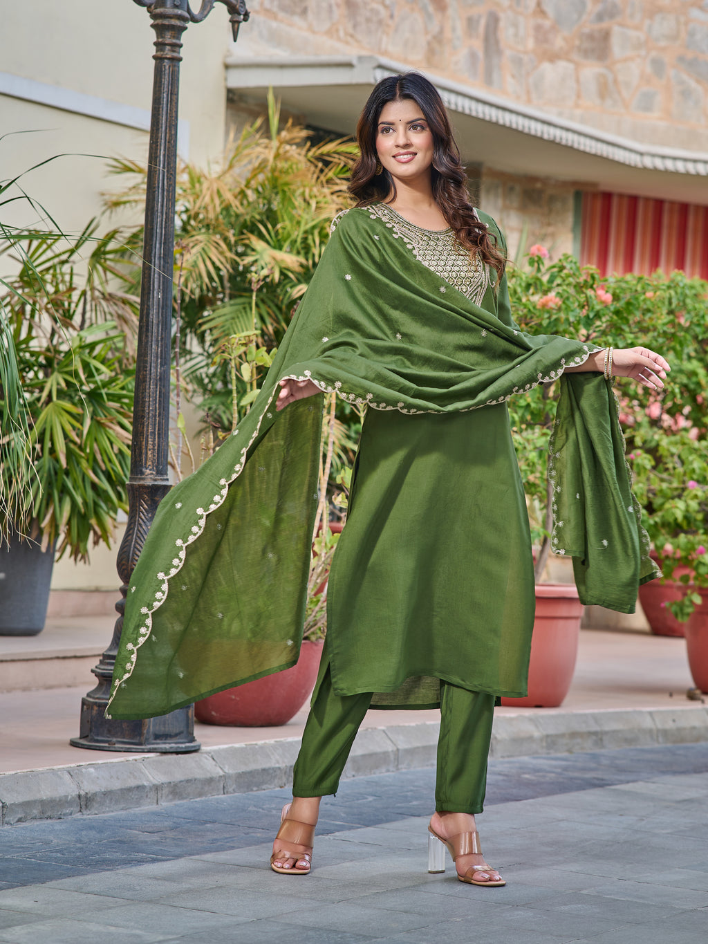 Indrani Embroidered Kurta Set with Pant & Dupatta