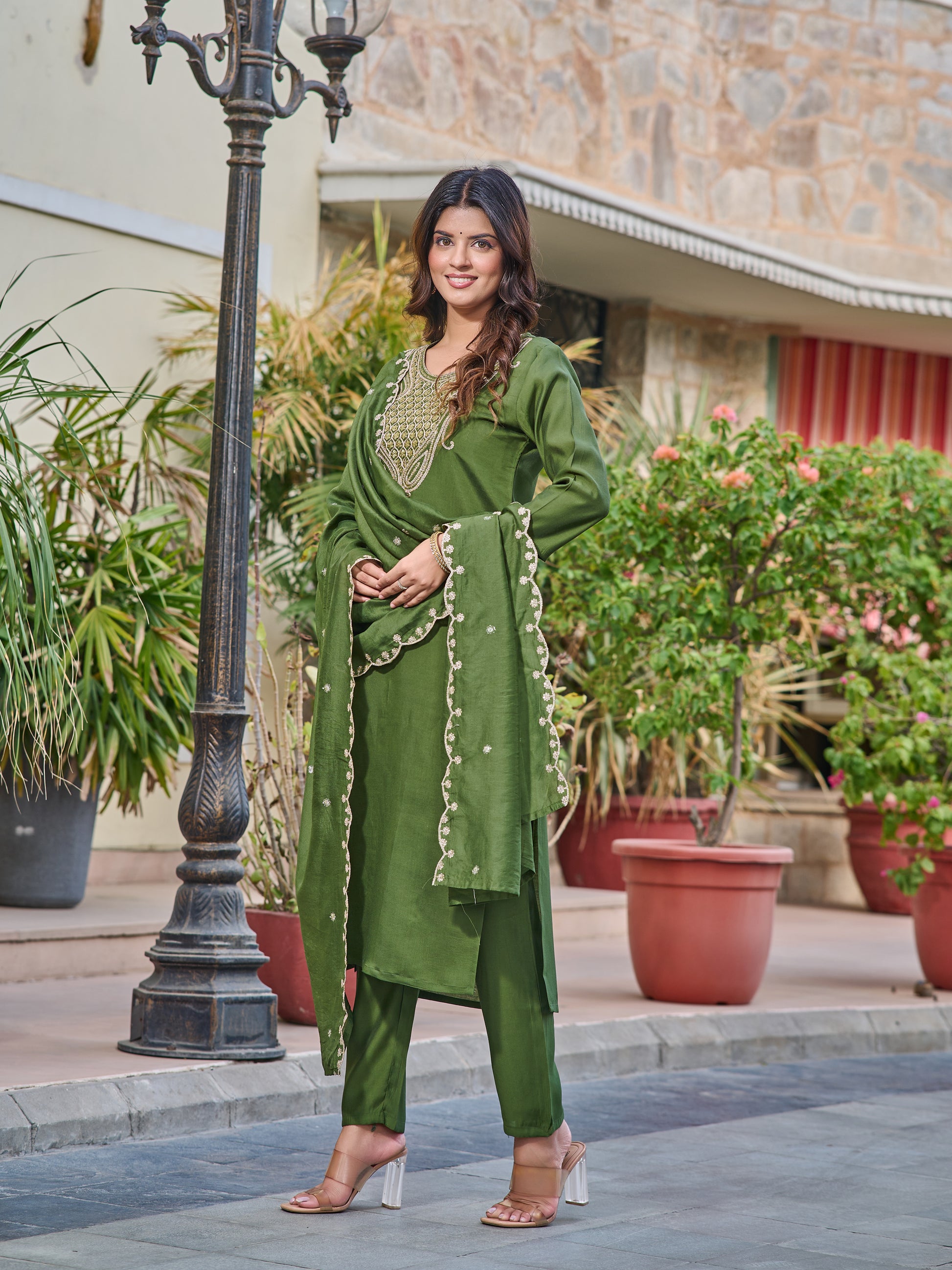 Indrani Embroidered Kurta Set with Pant & Dupatta