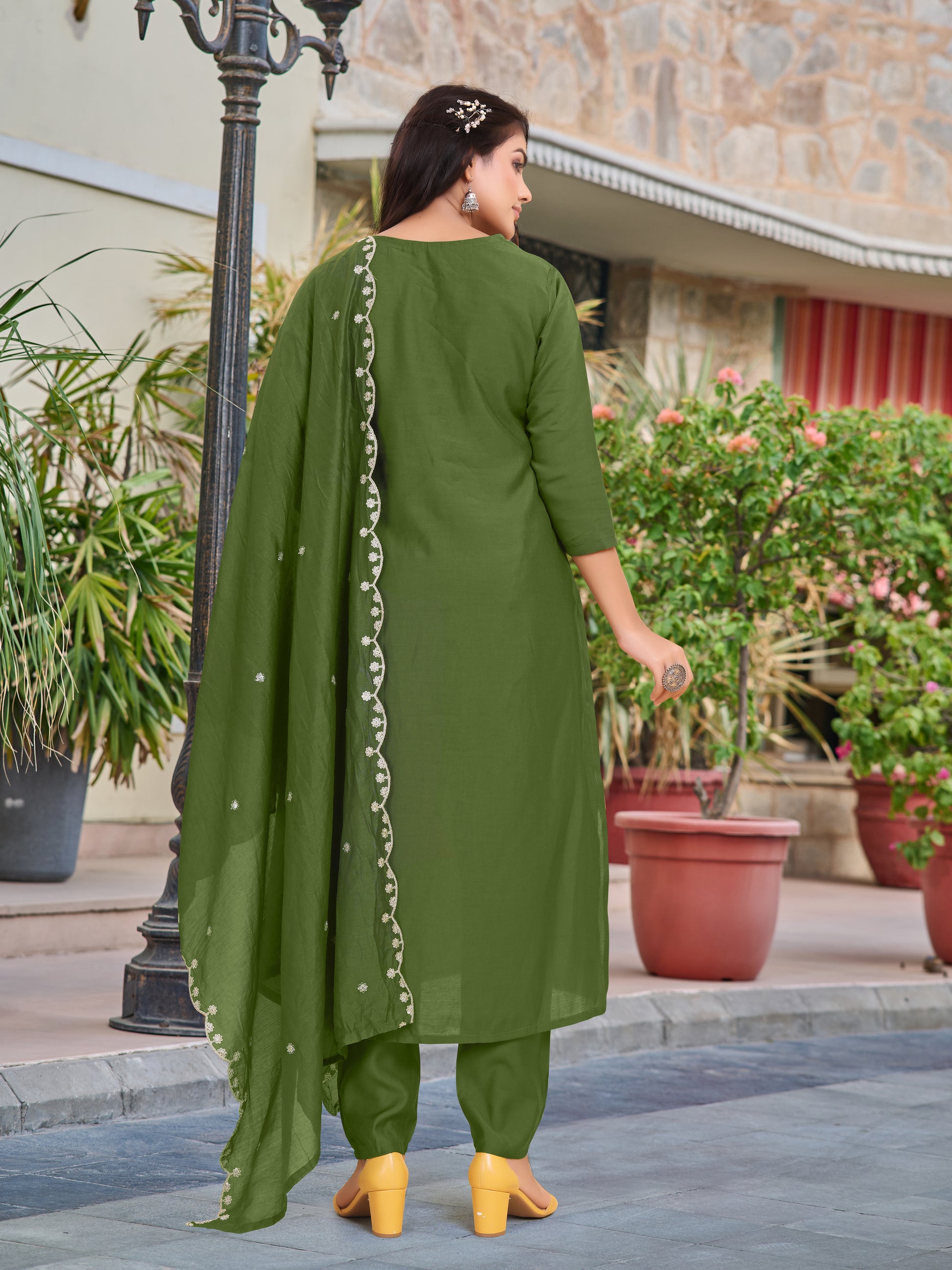 Indrani Embroidered Kurta Set with Pant & Dupatta