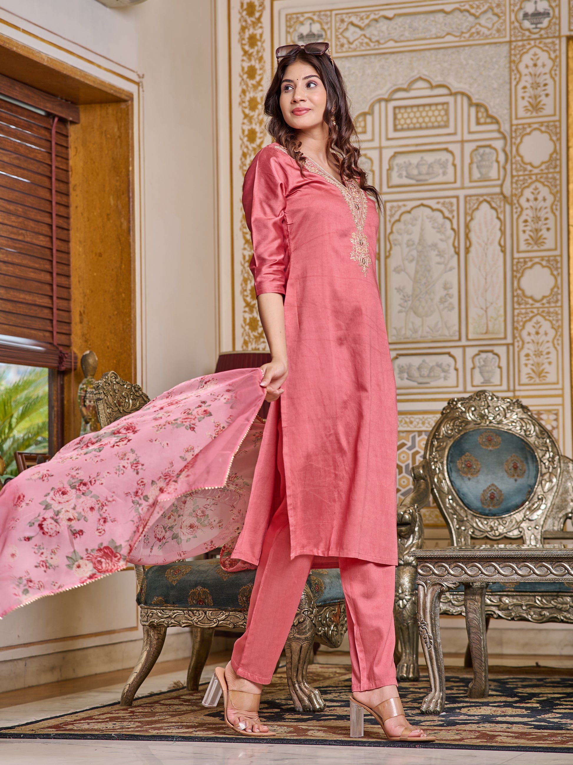 Maya Embroidered Kurta Set with Pant & Dupatta