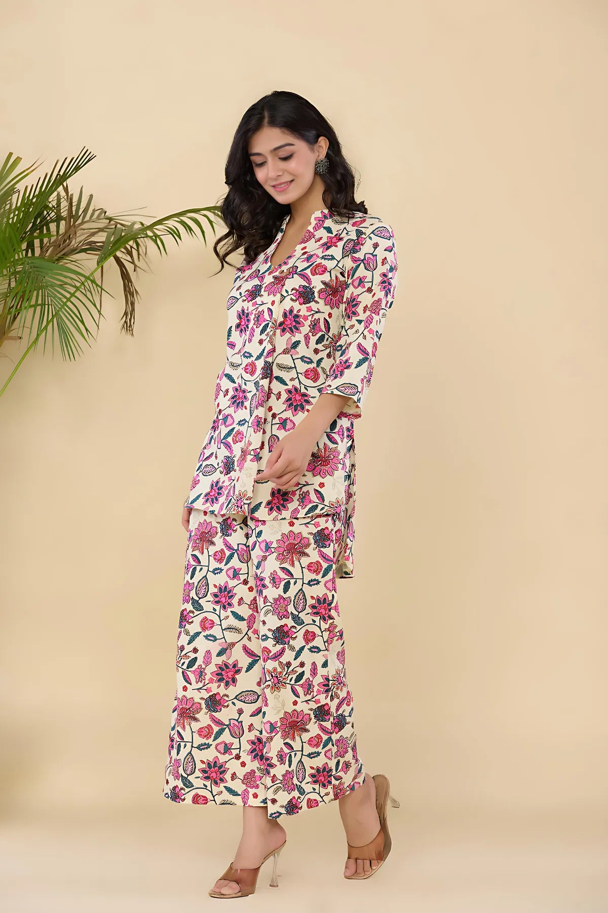 Pink Blossom Cotton Co-ord Set