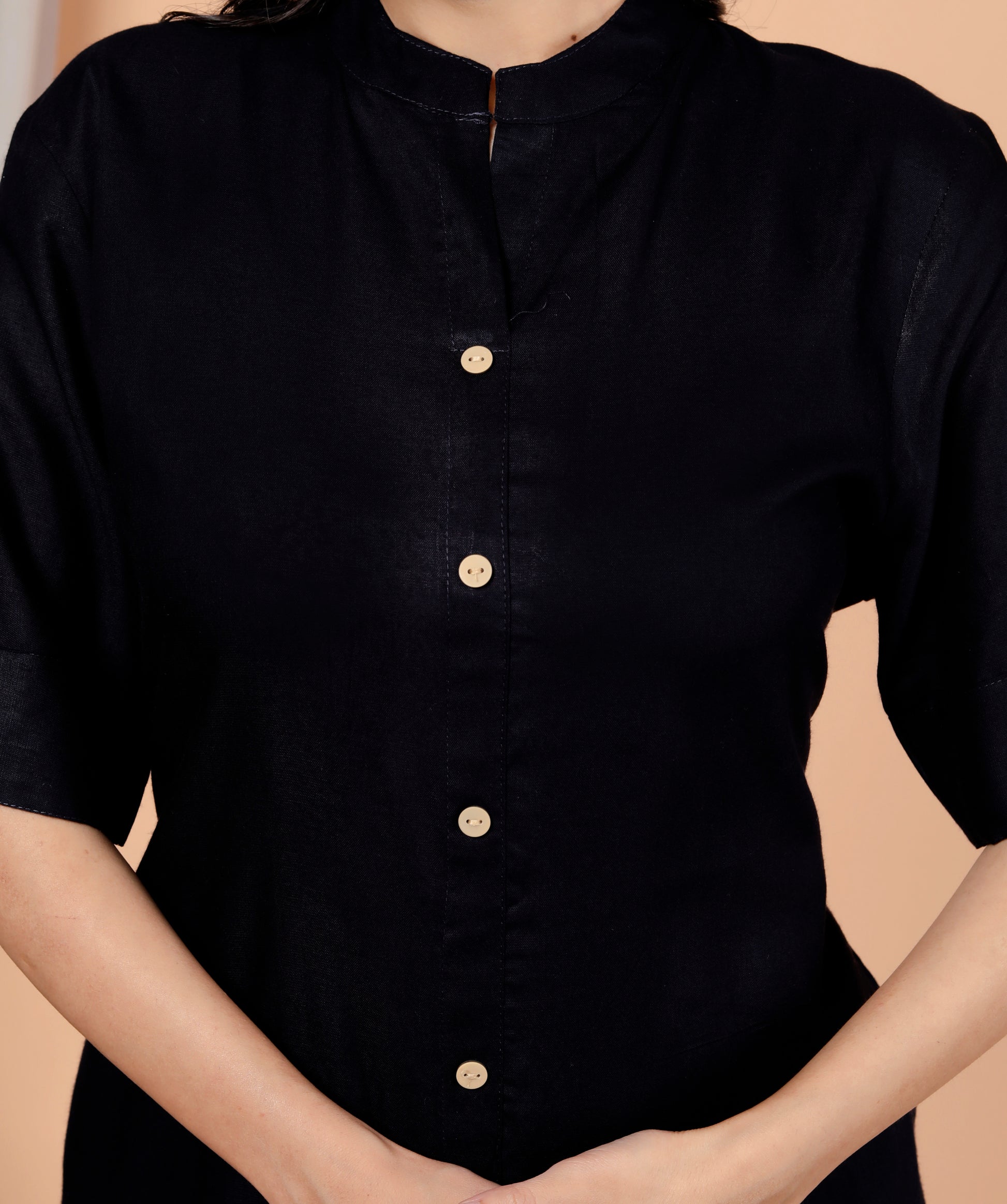 Aarika Blue Plain Kattha Cotton Set