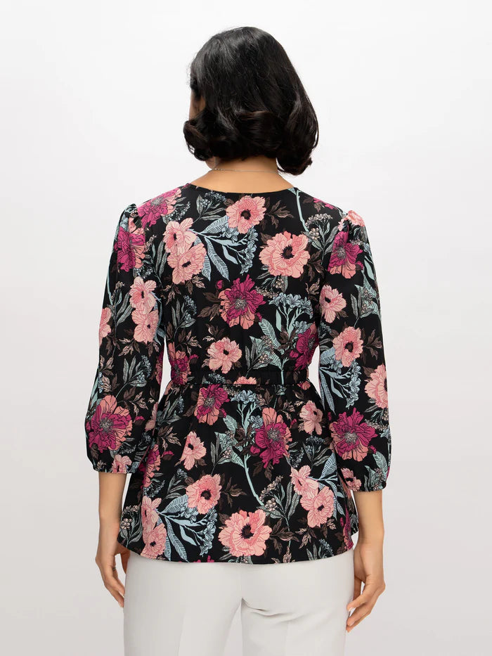 Polyester Printed Black Top