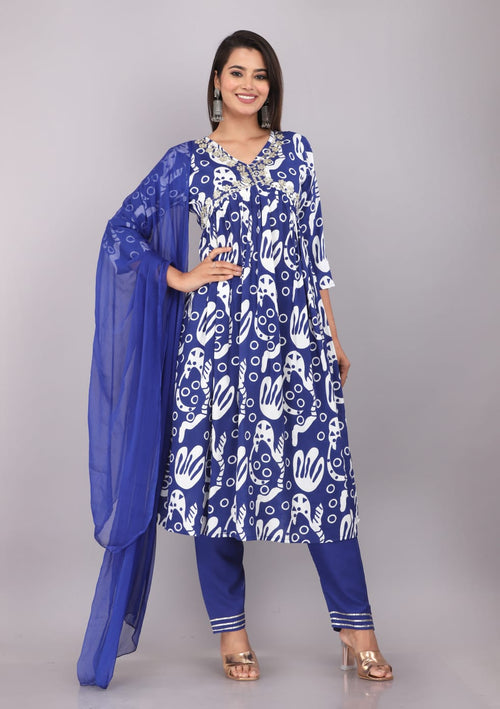 Aaliya Blue Cotton Co-ord Set