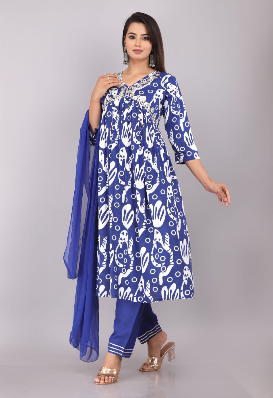 Aaliya Blue Cotton Co-ord Set
