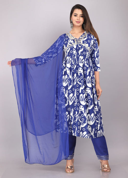 Aaliya Blue Cotton Co-ord Set
