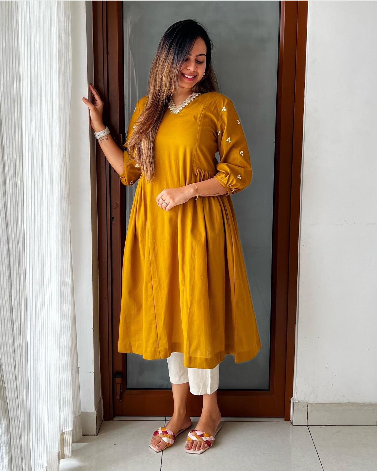 Everyday Grace Embroidered Cotton Kurti Set