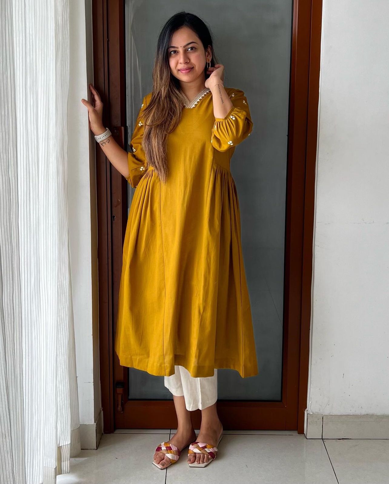 Everyday Grace Embroidered Cotton Kurti Set