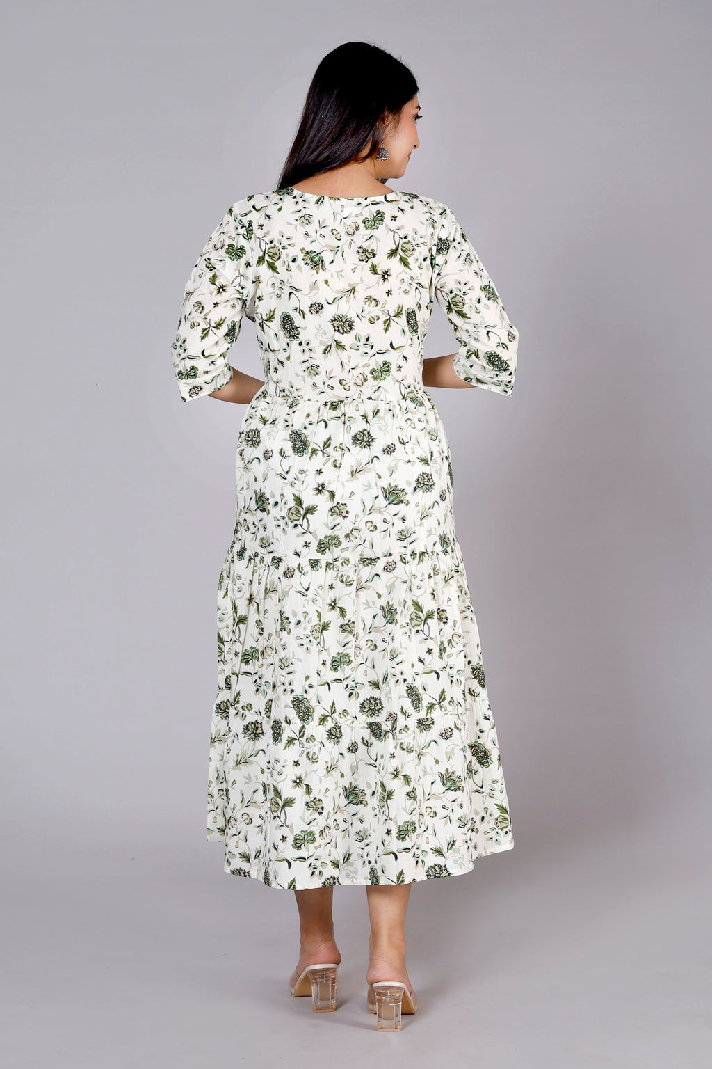 Cotton Green Flower Gown ✨